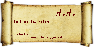 Anton Absolon névjegykártya